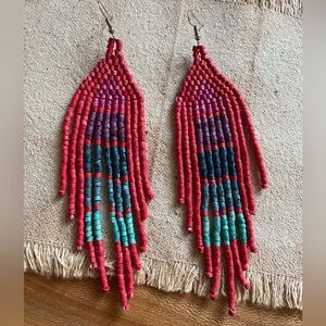 Handmade clay beaded earrings